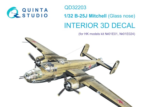 B25J Mitchell (Glassnose) Interior 3D Decal  for Hong Kong (E01 and E024)  QD32203
