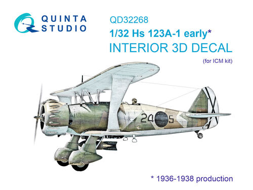 Henschel HS123A-1 early (1936-1938 production) Interior 3D Decal (ICM) QD32268