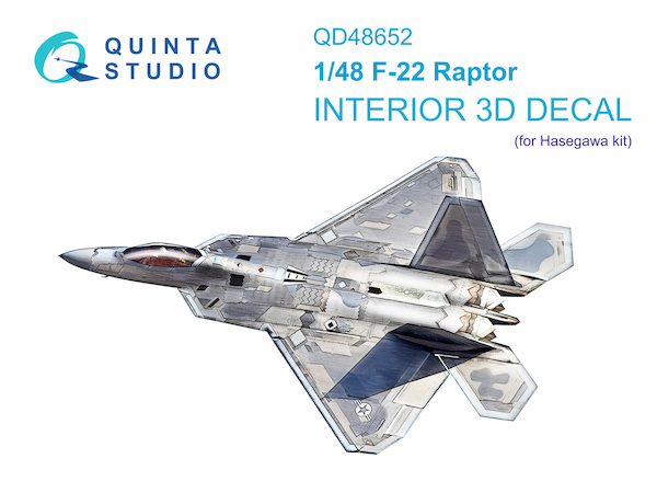 F-22 Raptor Interior 3D Decal (for Hasegawa kit) QD48652