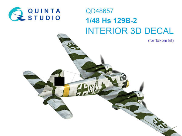 Henschel Hs129B-2 Interior 3D Decal (for Takom kit) QD48657