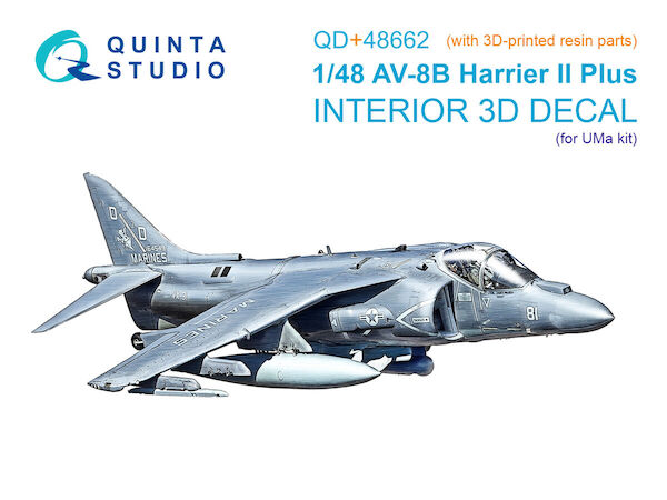AV8B HArrier II Plus Interior 3D Decal and resin parts for UMa QD+48662
