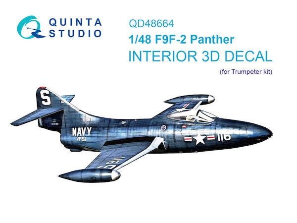 Grumman F9F-2 Panther Interior 3D Decal (Trumpeter) QD48664