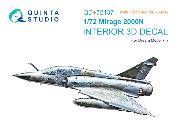 Mirage 2000N Interior 3D Decal and resin parts (Dream Model) QD+72137