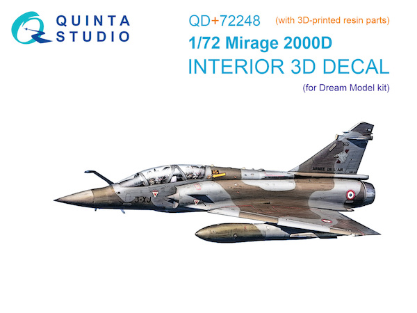 Mirage 2000D Interior 3D Decal and resin parts (Dream Model) QD+72248