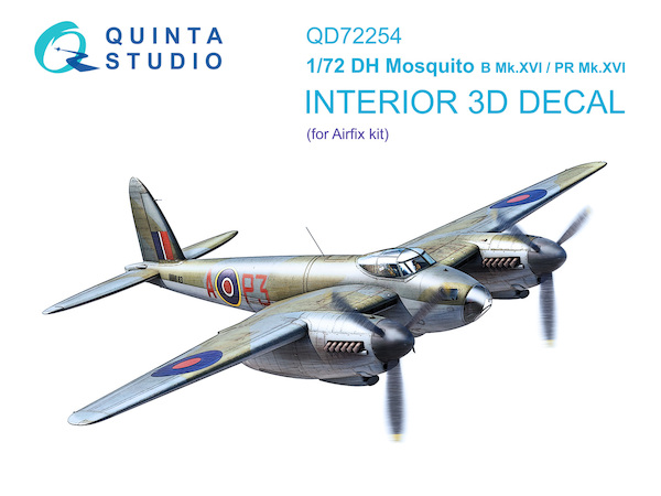 DH Mosquito B. MKXVI/PR MKXVI Interior 3D Decal with Resin Part (Airfix) QD72254