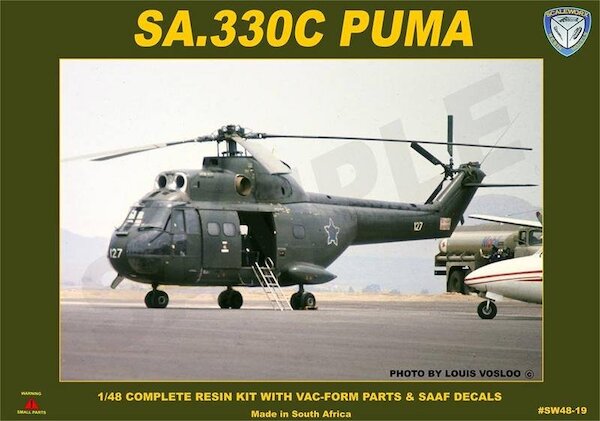 Scaleworx Resin models SW48-19-BE SA330 Puma Complete kit (SAAF,