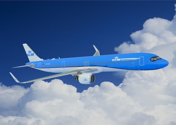KLM Airbus A321neo in flight Poster POS-KLM A321