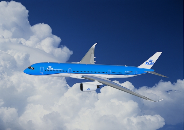 KLM Airbus A350 in flight Poster POS-KLM A350