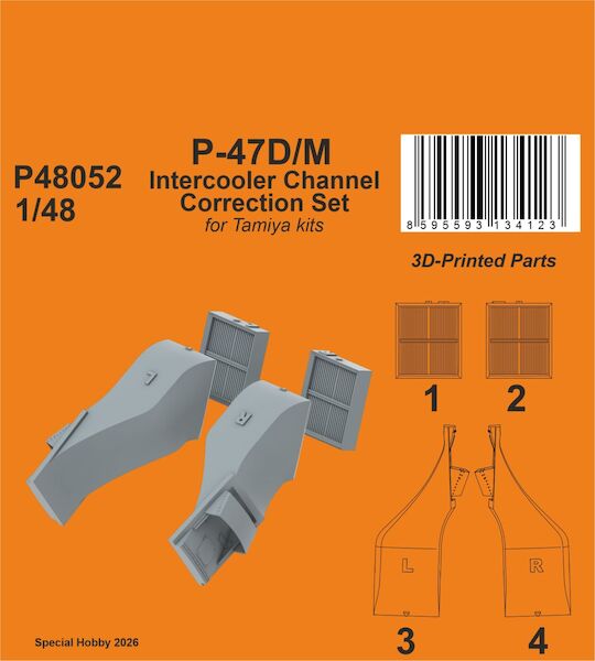 P47D/M Thunderolt Intercooler Channel Correction Set (Tamiya) P48052