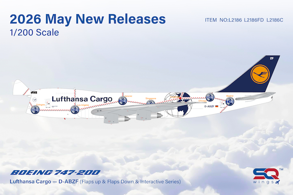 Boeing 747-200F Lufthansa Cargo "Service Revolution" D-ABZF Interactive Series L2186C