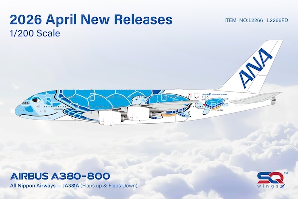 Airbus A380-800 ANA, All Nippon Airways "Flying Honu - Lani Livery" JA381A Flaps Down L2266FD