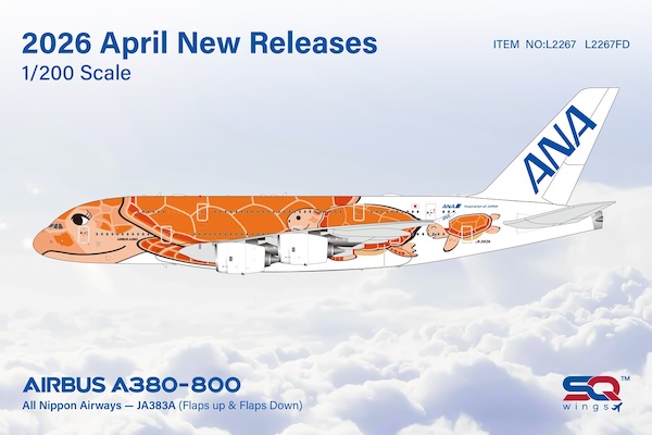 Airbus A380-800 ANA, All Nippon Airways "Flying Honu- Ka La" Livery" JA383A Flaps Down L2267FD