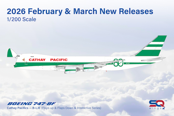 Boeing 747-8F Cathay Pacific "80th Anniversary Retro" B-LJE Interactive Series L2337C