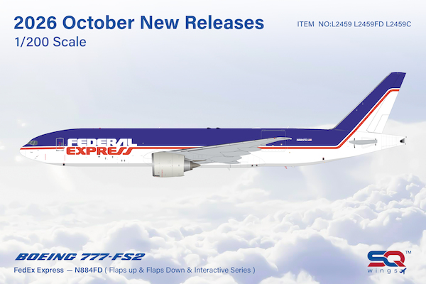 Boeing 777F FedEx retro / Federal Express N884FD Flaps Down L2459FD