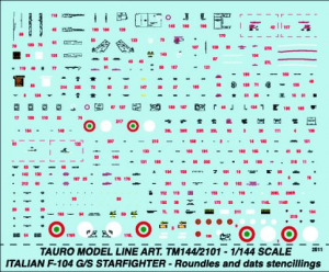 Aeritalia/Lockheed F-104 G/S Data Stencillings & Roundles TM144-2101