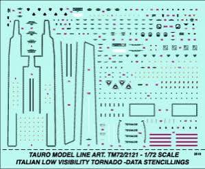 Italian Lo-Viz Tornado, data stencillings and roundles- compensatry decl- all decal film TM72-2121