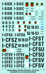 Canadiar CL-215 in Italian service - all decal film TM72-530