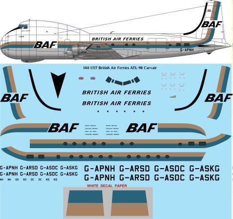 ATL98 Carvair (British Air Ferries Sand - Blue ) 144-1317