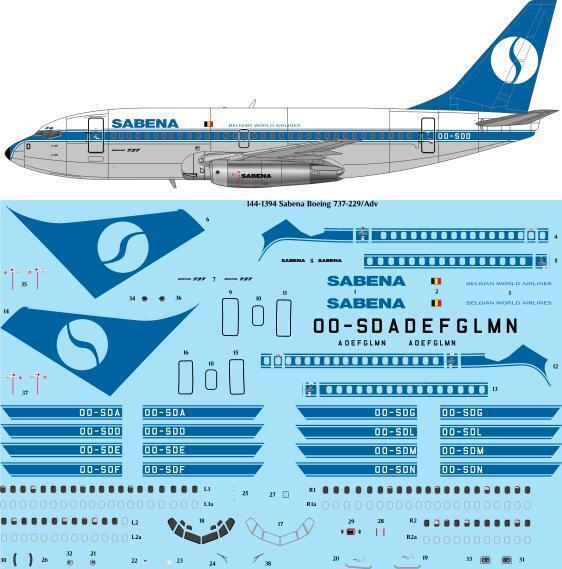 Boeing 737-200 Adv.(Sabena Late) 144-1394