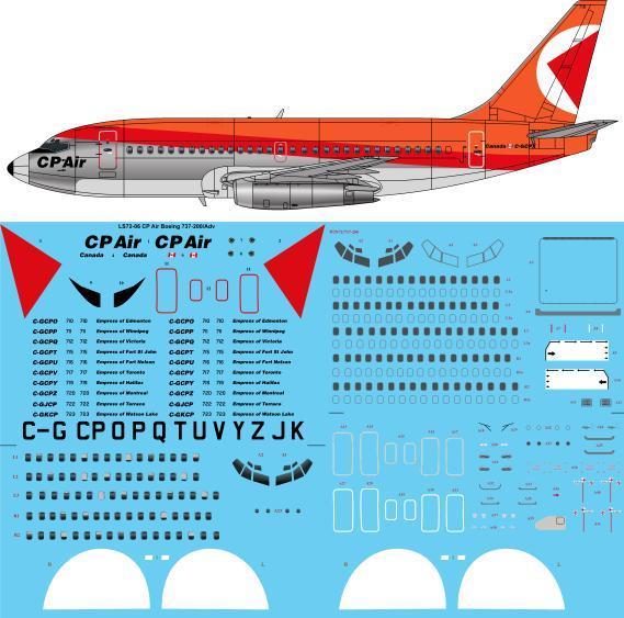 Two Six Decals 72-181 Boeing 737-200 (cp Air)