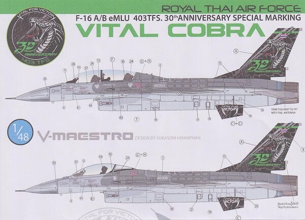 F16A/B eMlu Fighting Falcon Vital Cobra (403sq RTAF 30th Anniversary special markings VMS094801