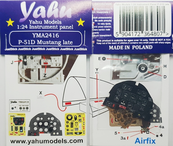 Instrument Panel P-51D Mustang early (Airfix) YMA2416