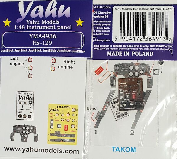 Instrument Panel Henschel HS129B (Takom) YMA4936
