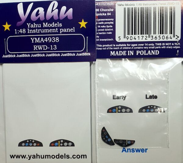 Instrument Panel RWD-13 (Answer) YMA4938