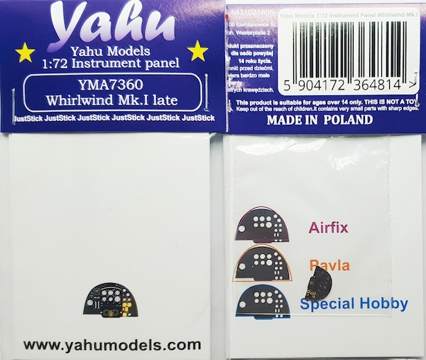Instrument Panel Whirlwind Mk.I (Special Hobby/Airfix) YMA7360